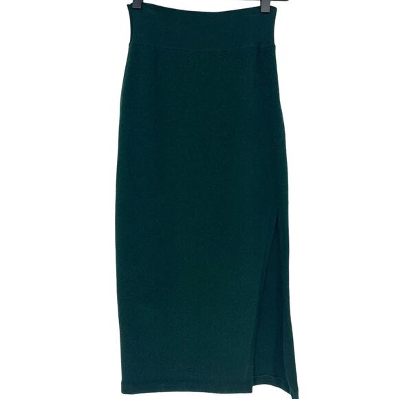 Frame Cashmere Blend Compact Pencil Skirt in Pine - Picture 5 of 13